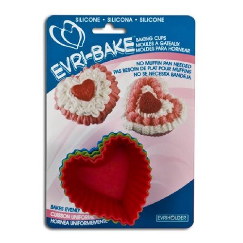 Heart Shaped Silicon Baking Cups - Evri-Bake by Evriholder Products ...