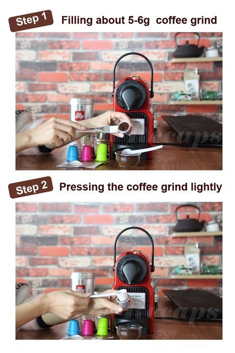 RECAP reuseable capsule coffee machine selffill 150 pieces + aluminium caps