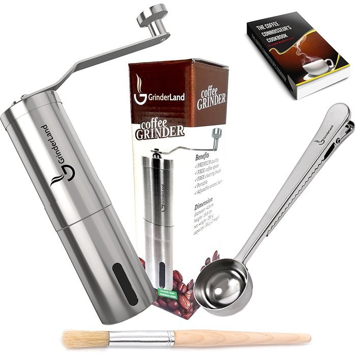 Hand Coffee Grinder with Adjustable Conical Ceramic Burrs | Premium Manual Mill Suitable for Coffee Beans, Herb... N15