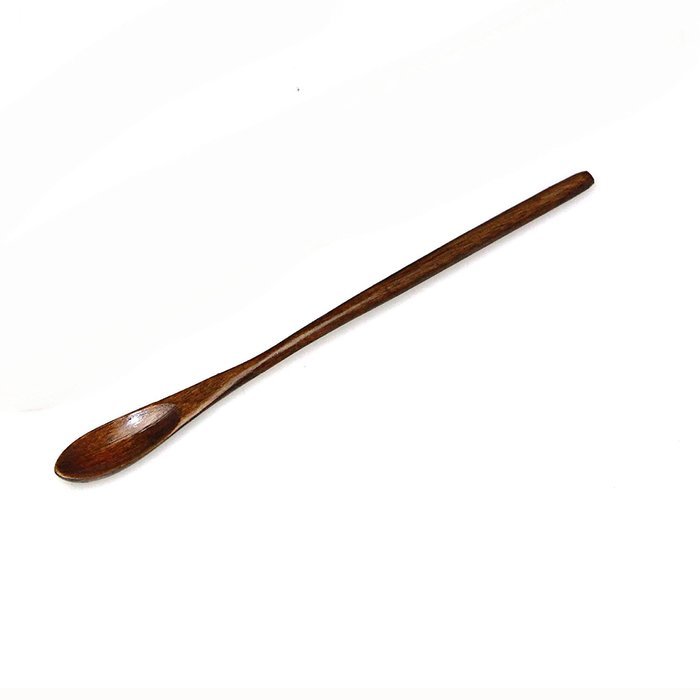 XH 4pcs Hand-made Samak Wood Slender Handle Mixing Spoon for Coffee Tea Milk (light color) N5