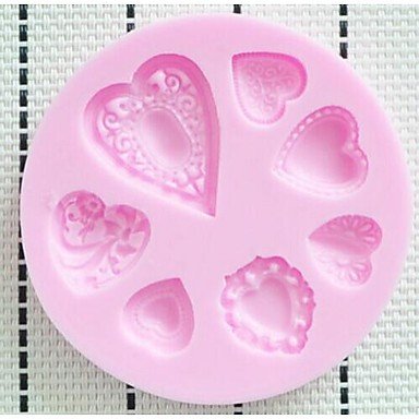 Y&XL&H Heart Shaped Fondant Cake Chocolate Resin Clay Candy Silicone Mold Mat,L7.3cmW7.3cmH0.9cm N2
