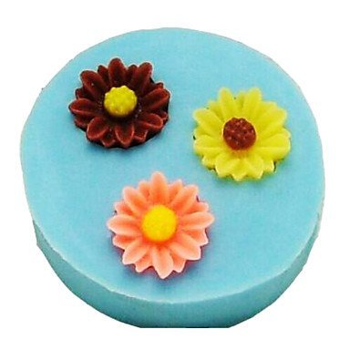 Sher Three Hole Sunflower Shaped Bake Fondant Cake mold,L3.3cmW3.3mH1cm