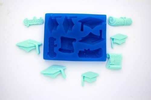 GRADUATION SET SILICONE MOLD FOR FONDANT, GUM PASTE, CHOCOLATE, HARD CANDY, FIMO, CLAY, SOAPS
