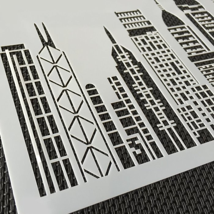 ART Kitchenware Skyscrapers Stencil for Cake Decorating Cake Border Decoration Mold ST-865-3 Color Beige N5