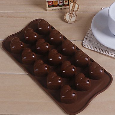 Sher 15 Grids Love Heart Pattern Silicone Cake Mould