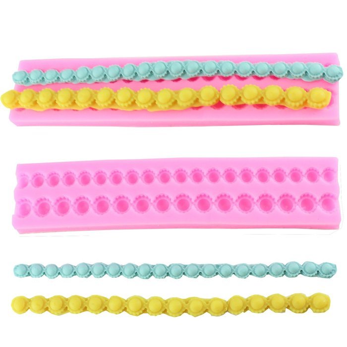 Mujiang Bead Chain Sugarcraft Silicone Fondant Pastry Mold N3
