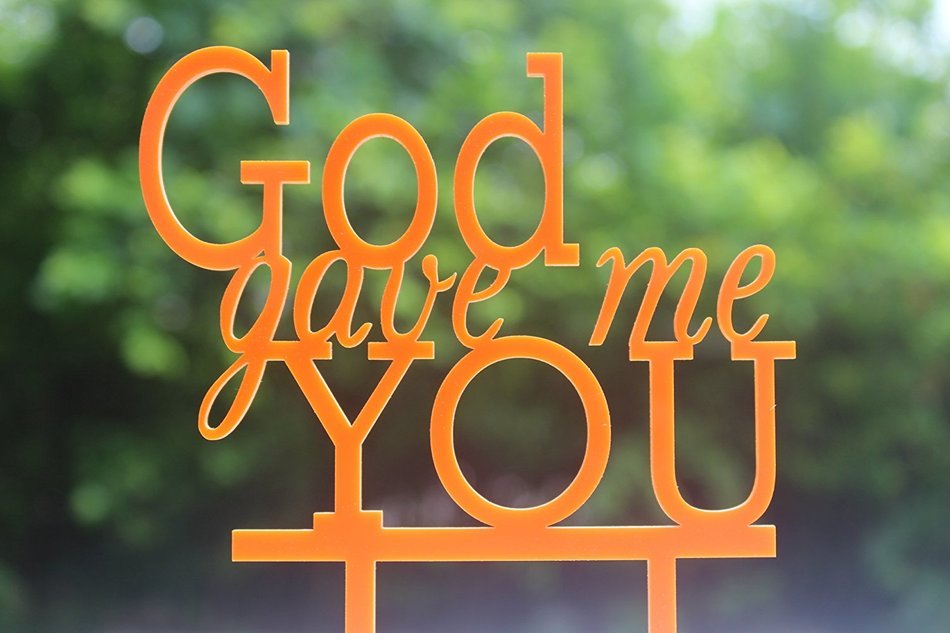 Meijiafei God Gave Me You Wedding Birthday Anniversary Cake Topper
