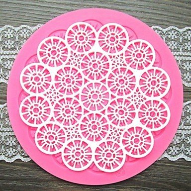 Sher Round Flower Lace Shaped Fondant Cake Chocolate Silicone Mold/Decoration Tools N4