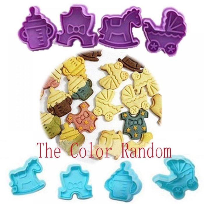 TXIN Fashion Useful Baby Clothes Shower Hand Press Stamp Biscuit Cookie Plunger Cutter Mold N4