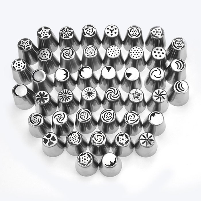 TANGCHU Russian Piping Tips 29PCS/SET Stainless Steel Large Size Icing Syringe Set DIY Coupler Nozzle 5 Pastry... N8