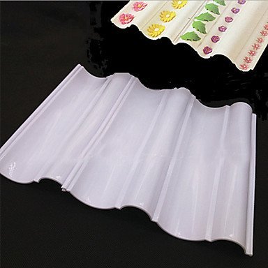 Sher Wave-shaped Cake Decorating Plastic Pad Sugarcraft Modelling Pad Flower Mold Tool Set of 2 N4