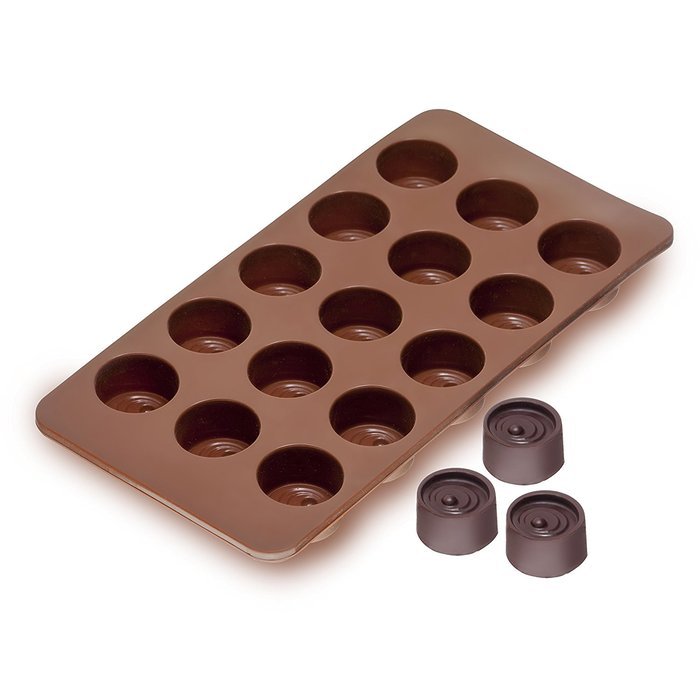 Sorbus&reg; Round Silicone Mold for Chocolate Jelly and Candy - 15-piece Per Mold (Set of 2) N3