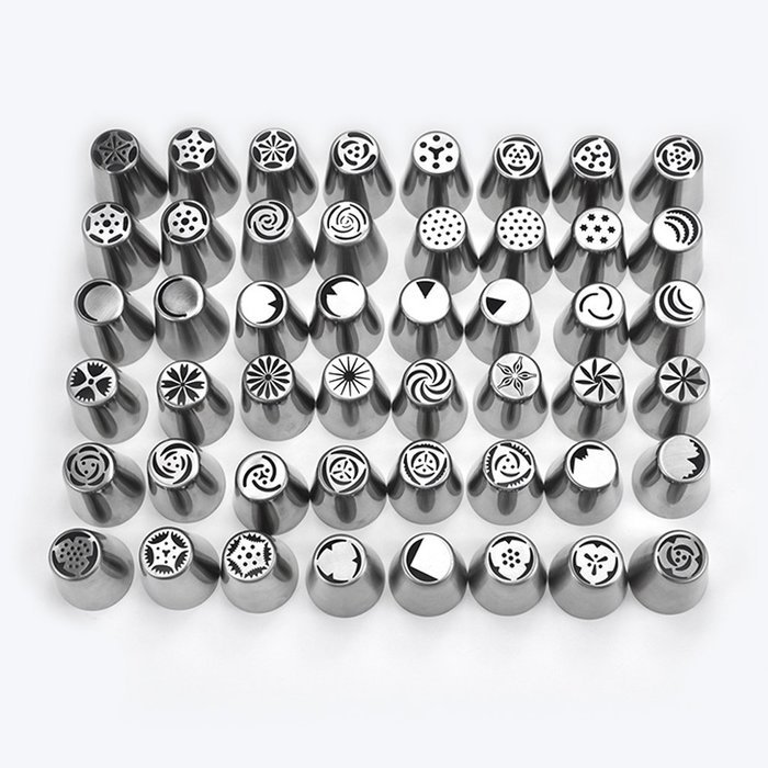 TANGCHU Russian Piping Tips 29PCS/SET Stainless Steel Large Size Icing Syringe Set DIY Coupler Nozzle 5 Pastry... N9