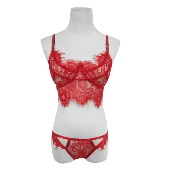 1Set Sexy Lingeriez，Beautyvan Comfortable Lingerie Lace Dress Babydoll Sleepwear G-string (L3, Red) N7