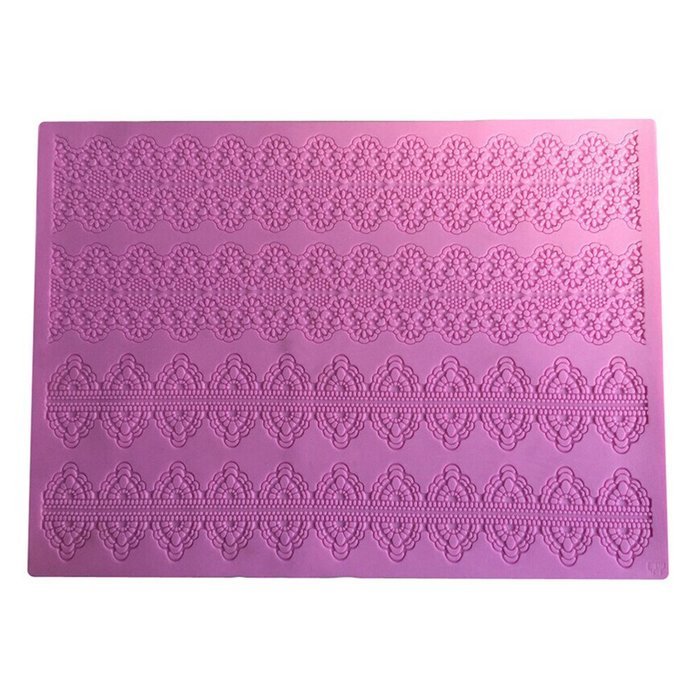 FLY Different Kind Flower Silicone Lace Mold for Wedding Cake Decorating,Pink N2