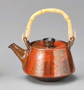 Yamakikai Red Kyusu(Japanese teapot)Japanese Traditional Pattern 390cc 15G1184 from Japan