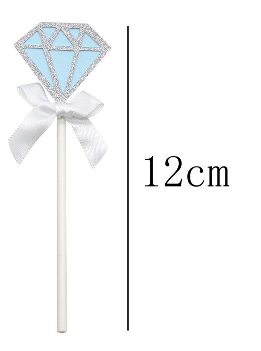 PuTwo 20 Counts Wedding Cake Decorating Frozen Cupcake Toppers Toothpicks, Sliver/Blue/Snow N62