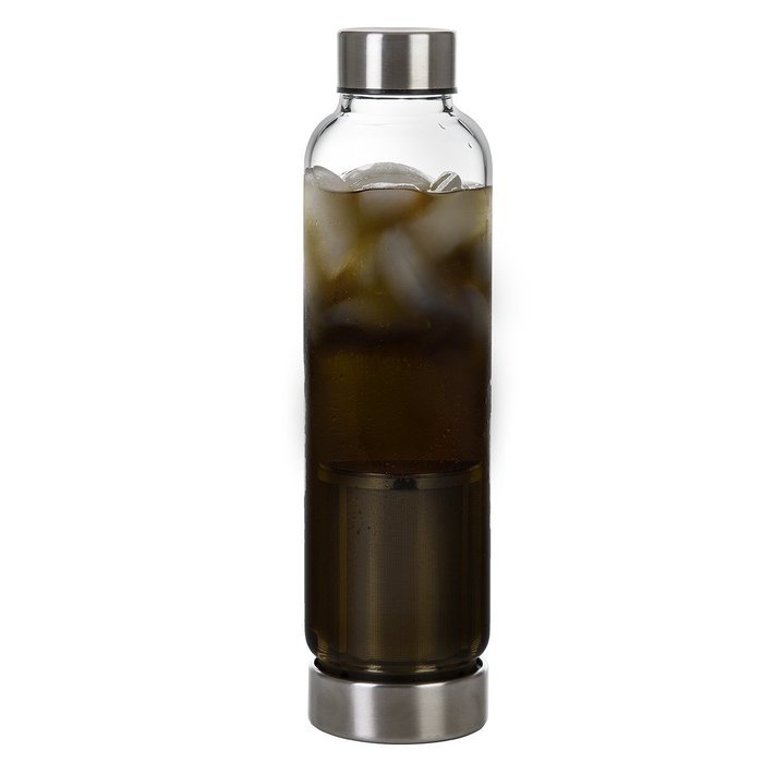 Primula Cold Brew Travel Bottle with Black Insulating Neoprene Sleeve &ndash; Borosilicate Glass and Stainless Steel... N4