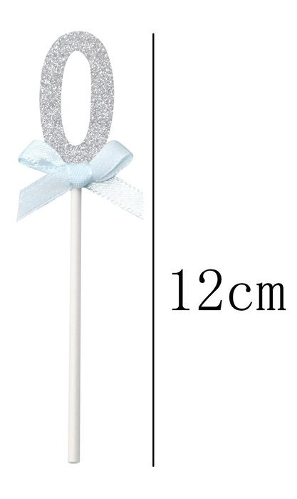 PuTwo 20 Counts Wedding Cake Decorating Frozen Cupcake Toppers Toothpicks, Sliver/Blue/Snow N69