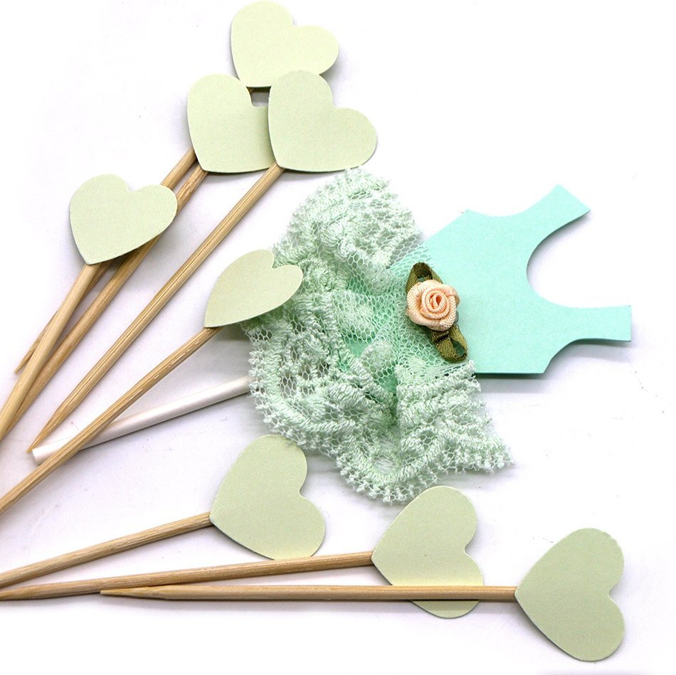 PuTwo 20 Counts Wedding Cake Decorating Frozen Cupcake Toppers Toothpicks, Sliver/Blue/Snow N70