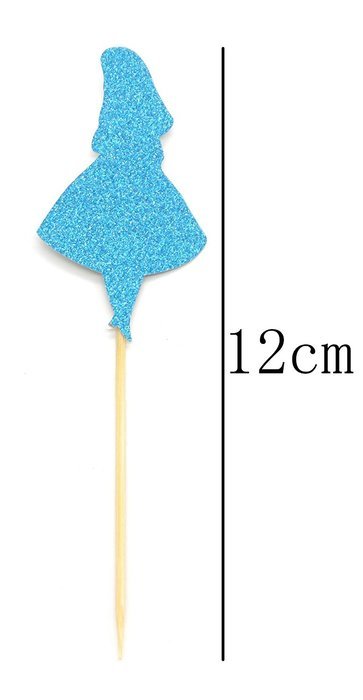 PuTwo 20 Counts Wedding Cake Decorating Frozen Cupcake Toppers Toothpicks, Sliver/Blue/Snow N73