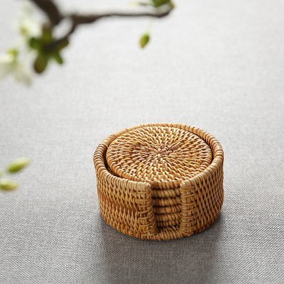 CCWY Viet Nam rattan coasters wholesale tea pad in the autumn cup tea tea pot insulated pot mats pot tray,Small... N2