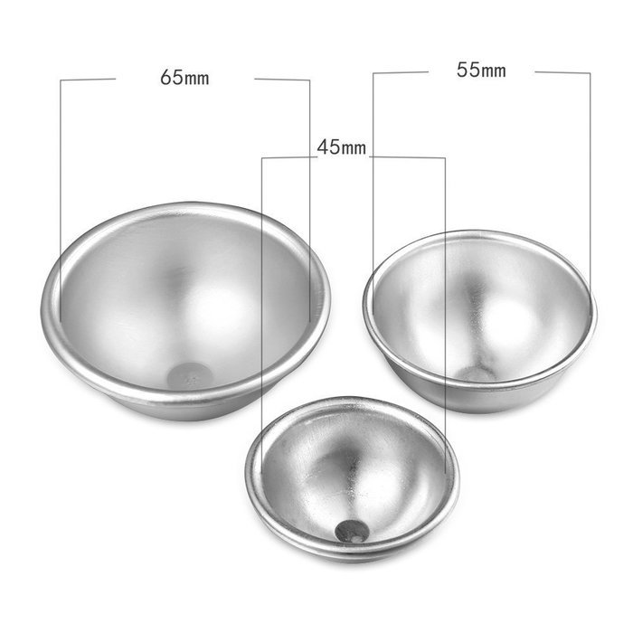 Windspeed 3D Aluminum Sphere Ellipsoid Cake Mold Bath Bomb Molds, Cake Pan Tin Baking Pastry Ball Mould (1.8*0.8inch) N4