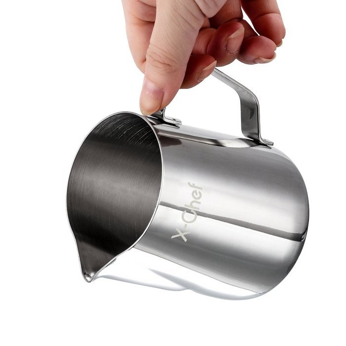 Milk Pitcher, X-Chef Stainless Steel Milk Cup Milk Frothing Pitcher 600ml/20fl.oz Christmas Gift N4