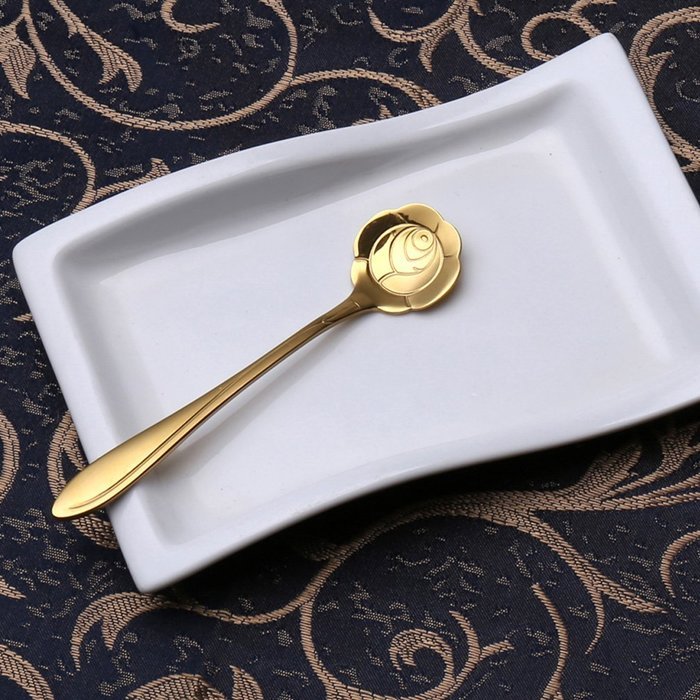 Coffee Scoops, Stainless Steel Tableware Creative Sunflower Flower Pattern Coffee Spoons Stirring Spoon Sugar... N33