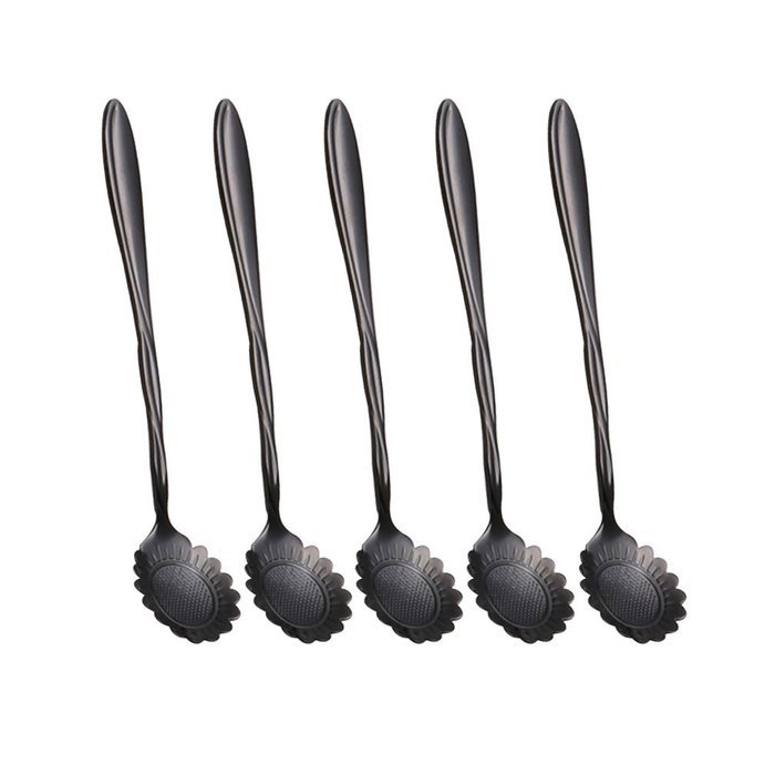Coffee Scoops, Stainless Steel Tableware Creative Sunflower Flower Pattern Coffee Spoons Stirring Spoon Sugar... N35