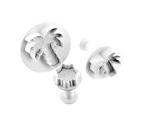 SHINA 3PCS Palm Sun Shape Fondant Cutter Set Plunger Cake Mold Mould Tool Decorating N2