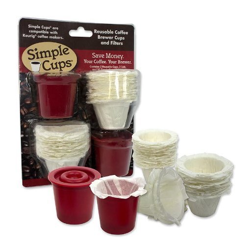 Reusable Coffee K-cup* Cups (Set of 2) with 50 Filters - 100% Compatible with Keurig*