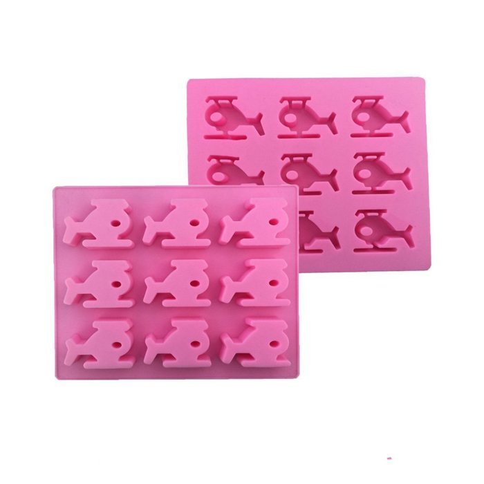 Witkey 9 Cavity Helicopter Shape Non Stick Silicone Molds Fondant Chocolate Molds Candy Molds Baking Cookie Moulds...