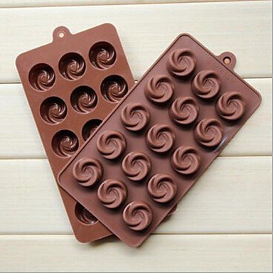 Y&XL&H 15 Hole Vortex Rose Shape Cake Ice Jelly Chocolate Molds,Silicone 21.7&iexcl;&Aacute;10.8&iexcl;&Aacute;1.7 CM(8.5&iexcl;&Aacute;4.3&iexcl;&Aacute;0.7 ICNH) N3