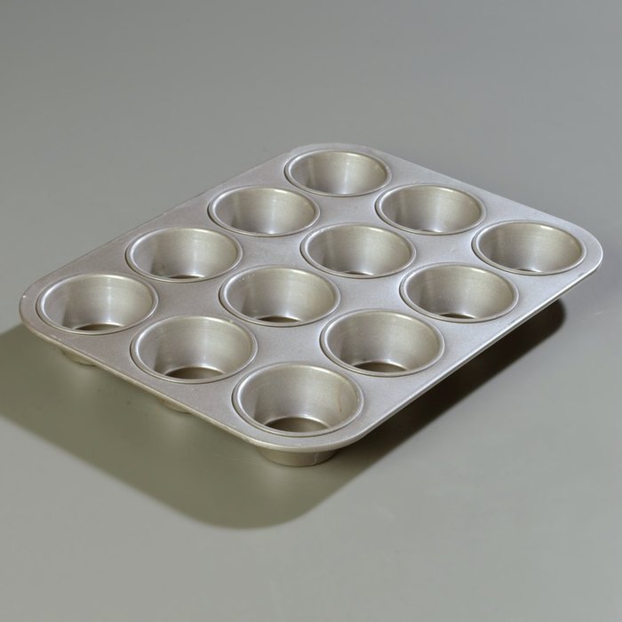 Carlisle 601830 Steeluminum Heavy Duty 12 Cup Cupcake Pan, 14" Length x 10.62" Width, 3.5-oz. Capacity (Case of...