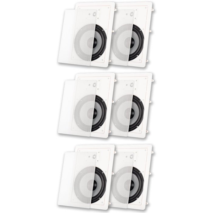 Acoustic Audio CS-IW820-3PR 300 Watt 8" 2-Way Home Theater In-Wall/Ceiling Speakers (3-Pair)