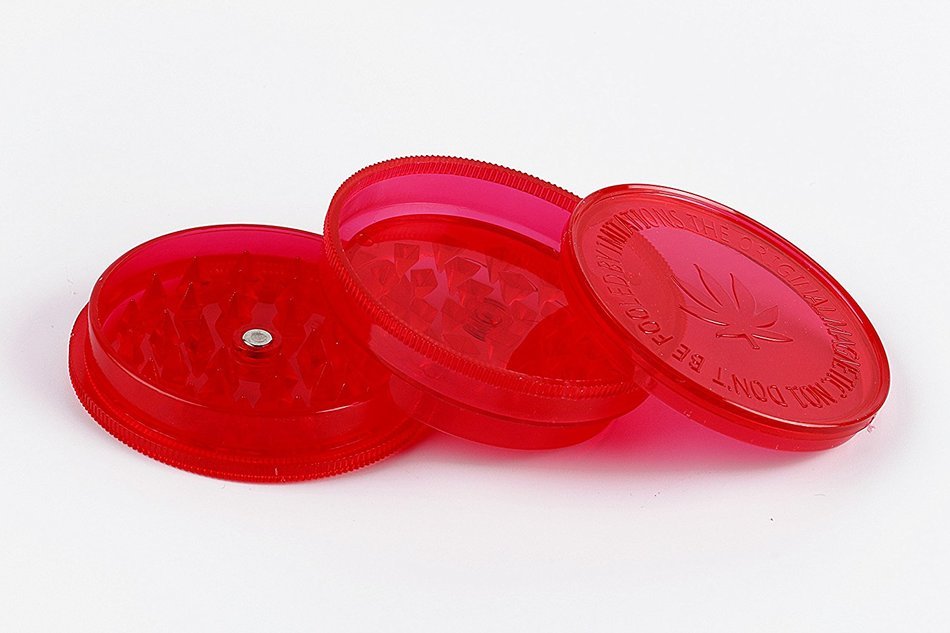 3-Part Acrylic Grinder with Magnet Solid Colored Cover (Green) N10