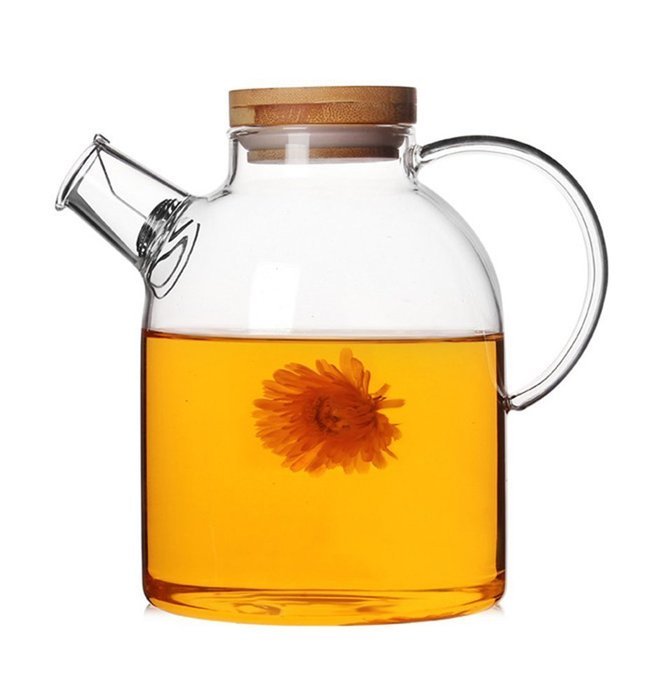 Artcome 62 Oz Glass Teapot with Stainless Strainer Functional Borosilicate Glass Pitcher with Bamboo Lid N3