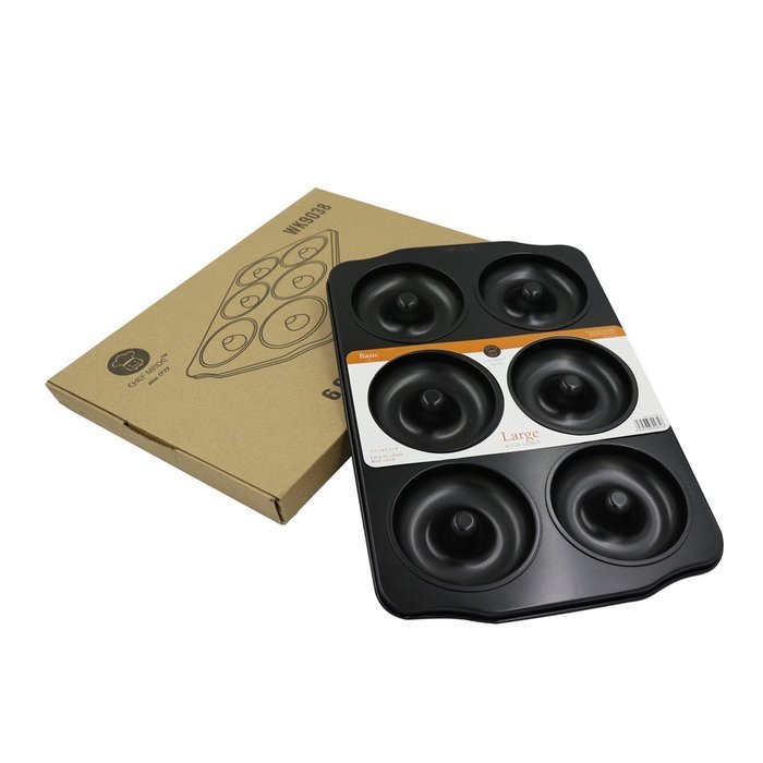 Large Donut Pan Nonstick 6-Cavity Easy to Clear 12.5" 8.5" Size,perfect gift - DarNio Chefmade N5