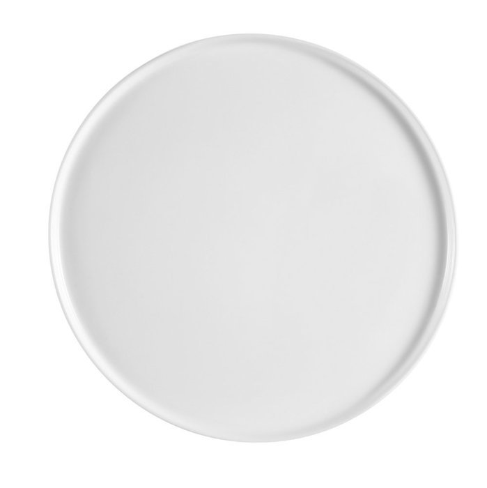 CAC China PP-12 Porcelain Round Flat Pizza Plate, 12-Inch, Super White, Box of 12