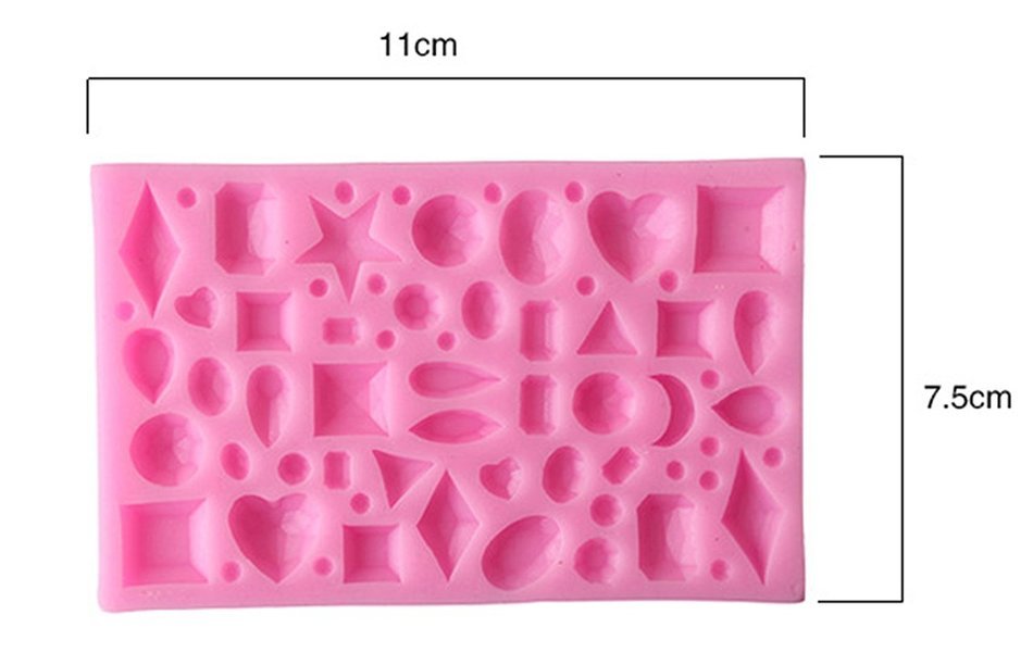 Smozer Mini Diamonds Jewel Gemstone Shape Fondant Cake Molds Chocolate Mould Kitchen Baking Tools N3