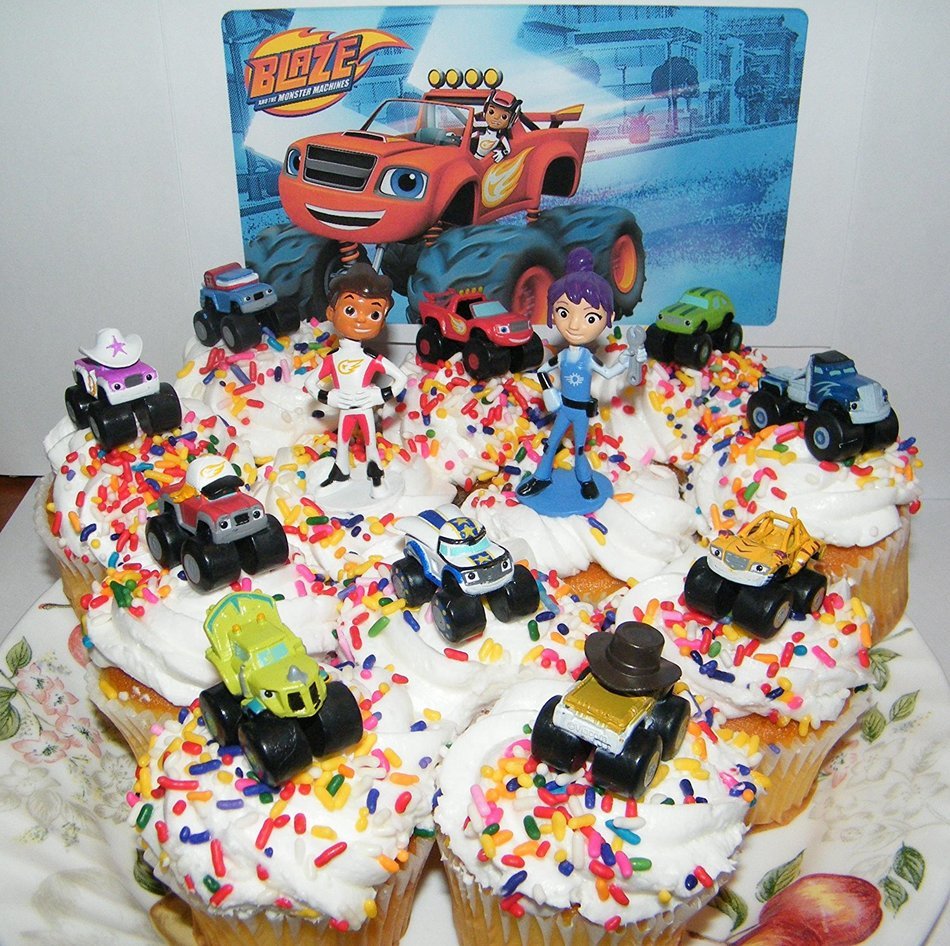 Nickelodeon Blaze and the Monster Machines Deluxe Mini Cake Toppers Cupcake Decorations Set of 13 Figures with... N3