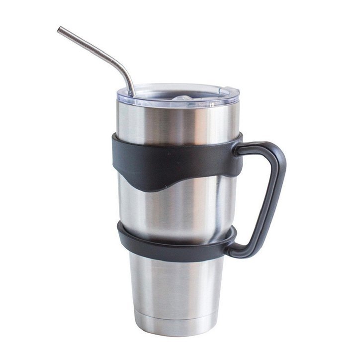 Morecome 30 Oz Stainless Steel Insulated Tumbler Mug Handle+ Straws+Cleaning Brush+Splash Proof Lid N7