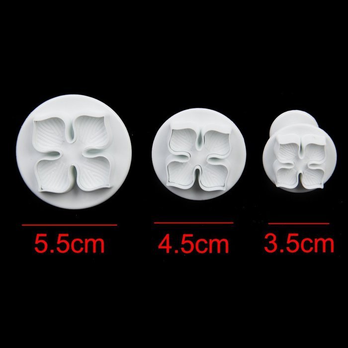 WHATWEARS 3x Hydrangea Fondant Cake Biscuit Sugarcraft Plunger Cutter Craft Mold Tool N4