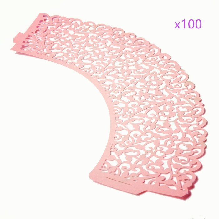 Yansanido 24 set ivory Filigree Artistic Bake Little Vine Lace Laser Cut Cupcake Wrapper Cup Muffin Case Trays... N16