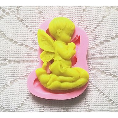 Sher Bakeware Silicone Praying Boy Baking Molds for Fondant Candy Chocolate Cake (Random Colors)