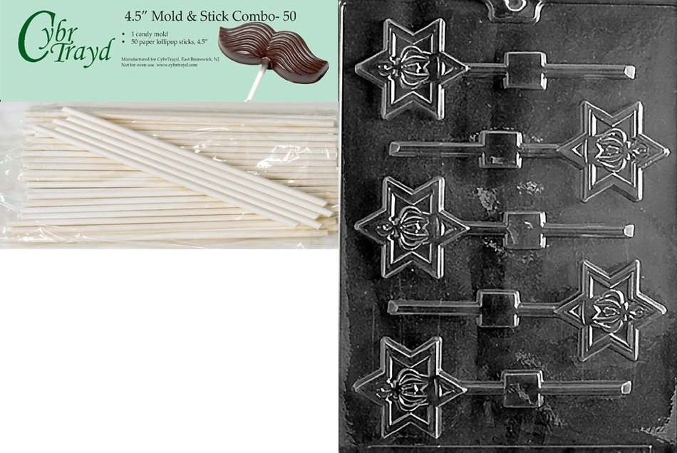 Cybrtrayd R048 Torah Crown Lolly Chocolate Candy Mold with Exclusive Cybrtrayd Copyrighted Chocolate Molding Instructions... N8