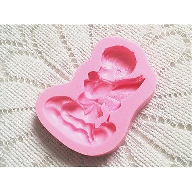 Sher Bakeware Silicone Praying Boy Baking Molds for Fondant Candy Chocolate Cake (Random Colors) N3