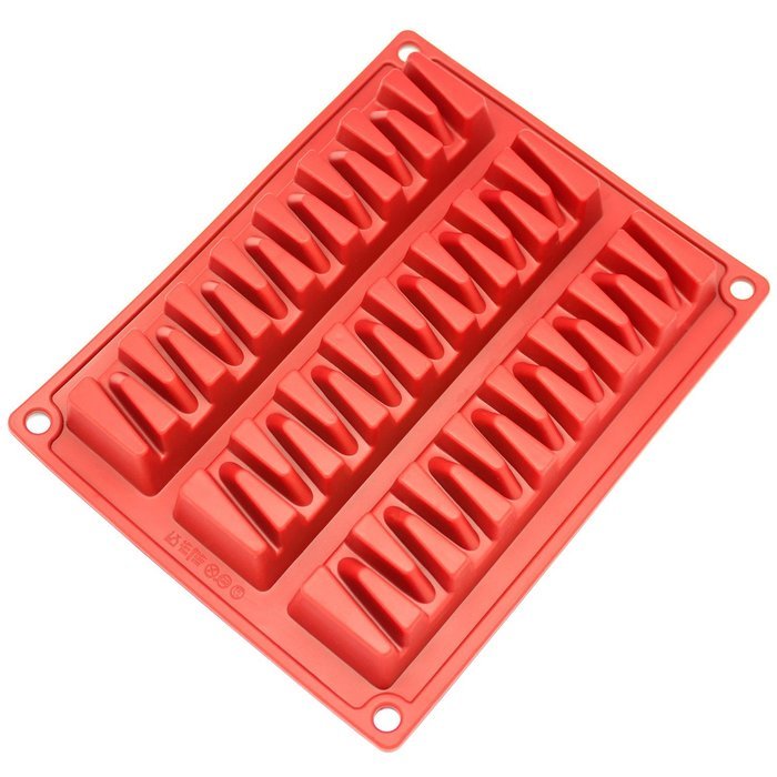 Freshware CB-810RD 2-Cavity Silicone Mold for Making Break-Apart Chocolate Bars, Protein and Energy Bites, and... N2