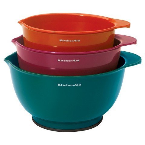 KitchenAid&reg; 3 Piece Plastic Mixing Bowl Set - Assorted Color